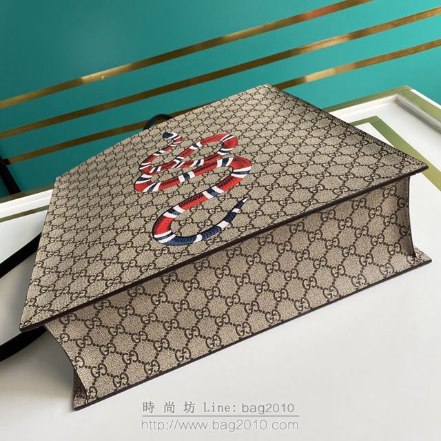 Gucci古馳包包 G家新款男包 款號:450950 古奇珊瑚蛇印花高級人造帆布購物袋  gdj1366
